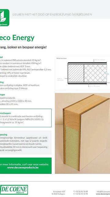Deco Energy deurgeheel, energiebesparende binnendeur